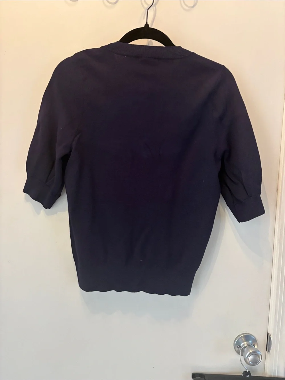 Navy Short Sleeve Crewneck Sweater Normcore Workwear